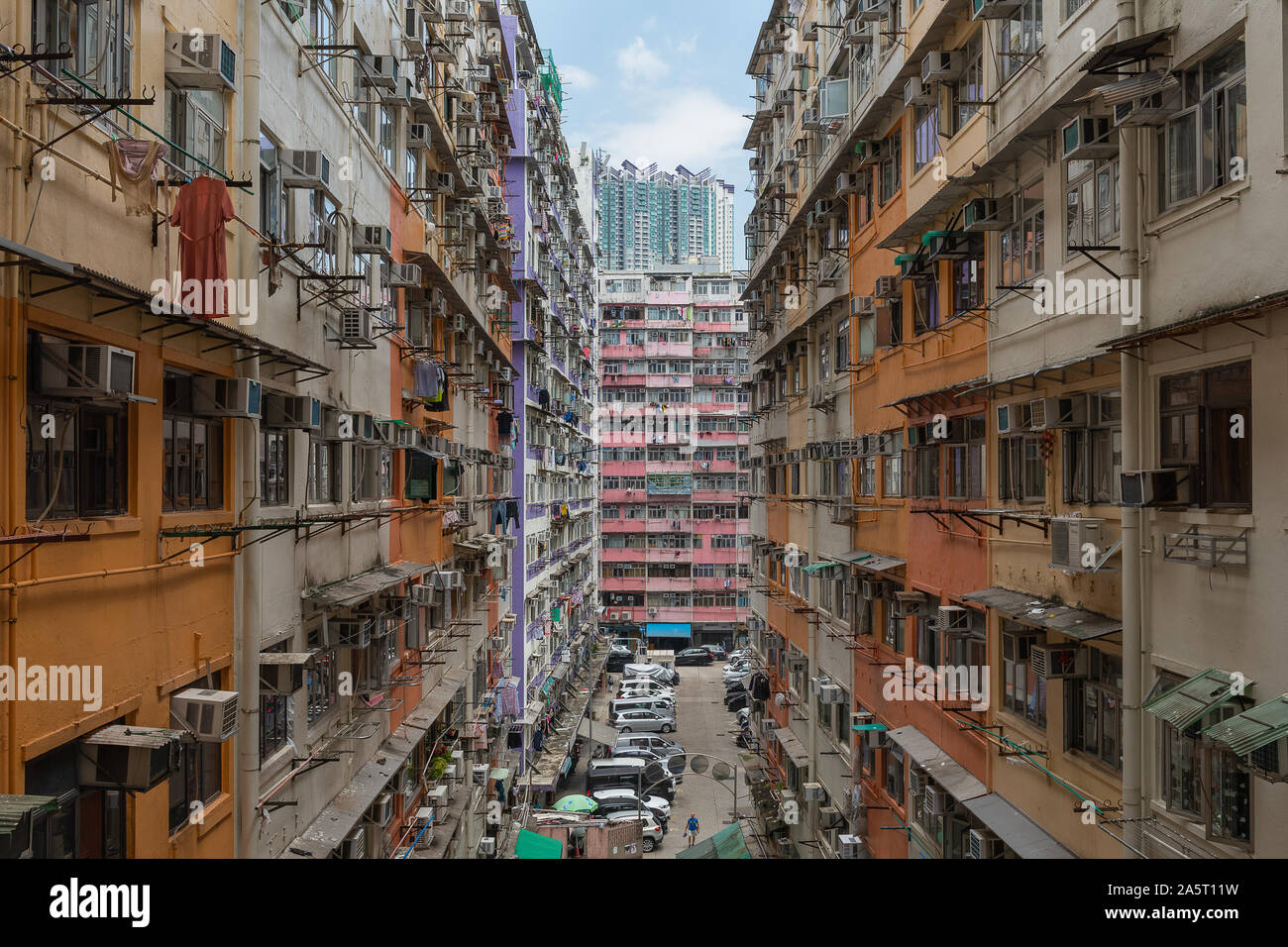 Appartement à haute densité de public house à Hong Kong, Chine. Banque D'Images