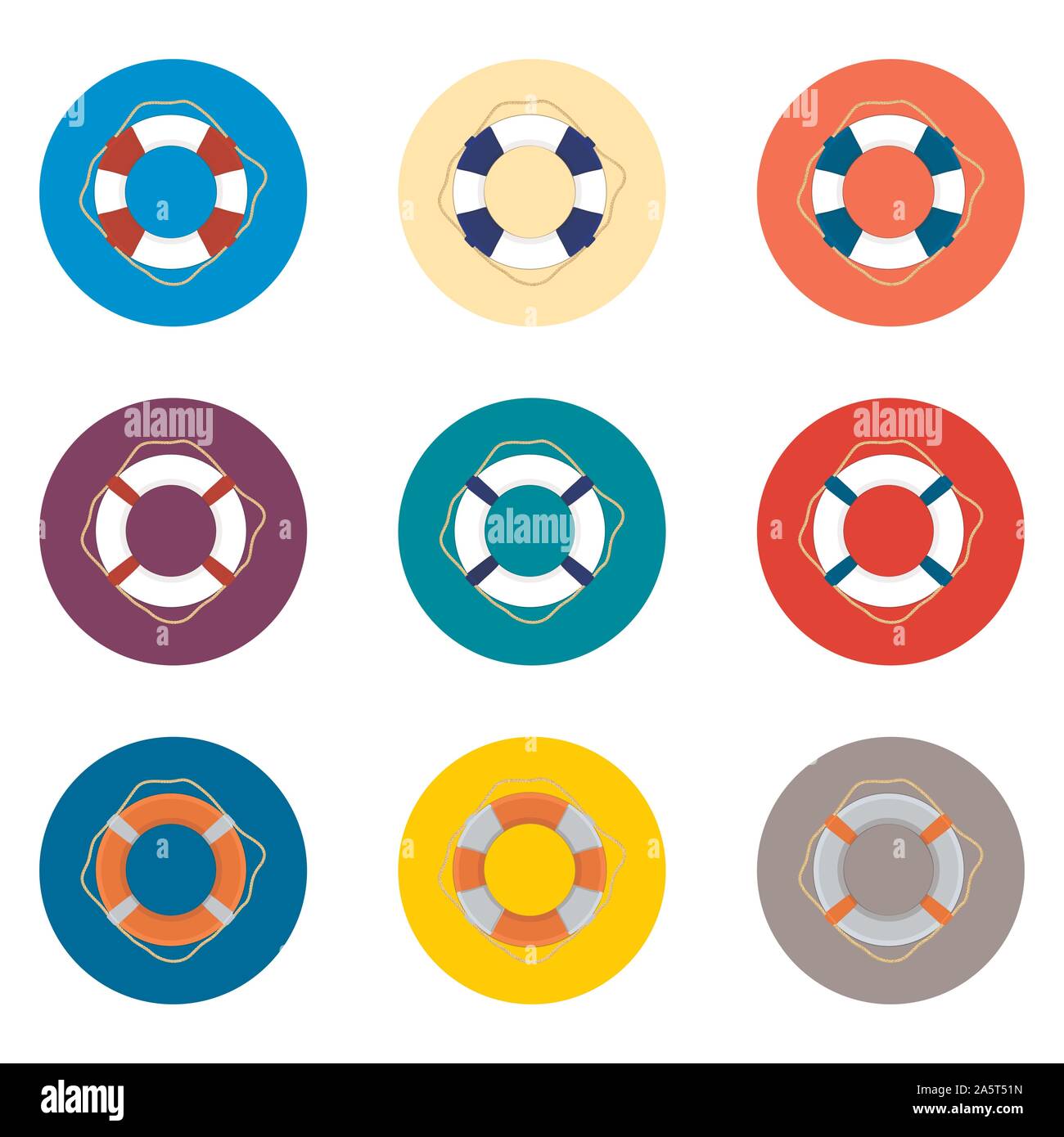 Icône vecteur illustration pour définir la mer gonflable bouée de symboles. Bouée est constituée de télévision avec des éléments de conception d'applications web mobiles. Collection Illustration de Vecteur