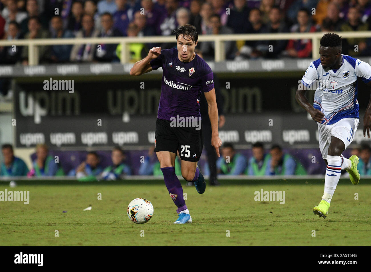 Federico Chiesa Fiorentina de gâche et della Nazionale Italiana durant la Fiorentina vs Sampdoria, Firenze, Italie, 25 septembre 2019, le Soccer Le soccer italien Banque D'Images