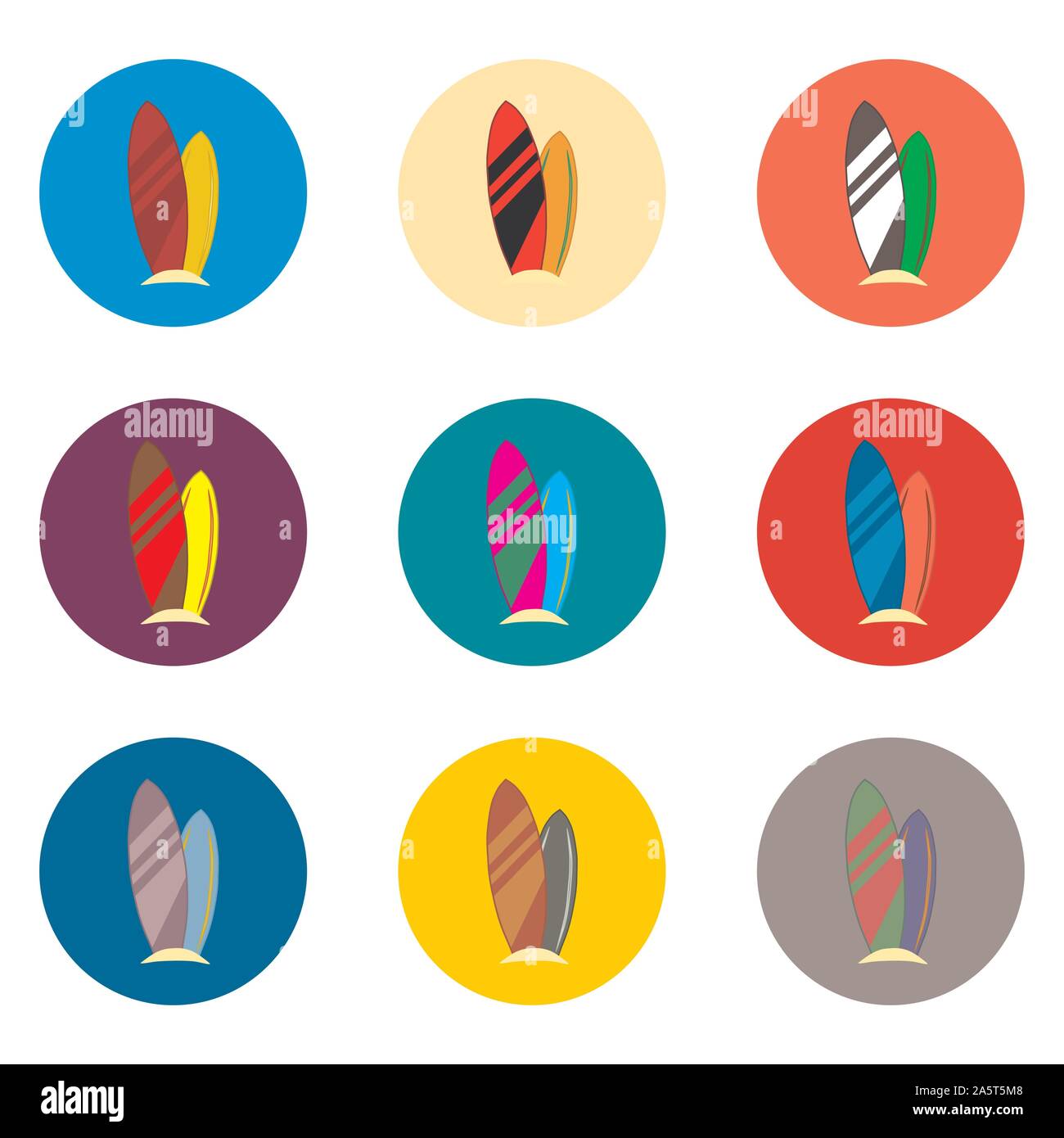 Icône vecteur illustration pour définir symboles surfboard, chambres de surf. Surf est constituée de télévision avec des éléments de conception d'applications web mobiles. Recueillir Illustration de Vecteur