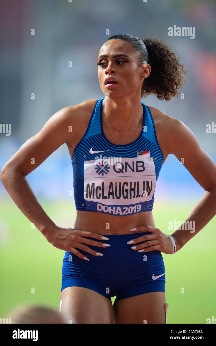 DOHA - QATAR Oct 4 : Sydney McLaughlin de l'USA sur le 400m haies finale le jour 8 de la 17e Championnats du monde d'athlétisme de l'IAAF 2019, Kali Banque D'Images
