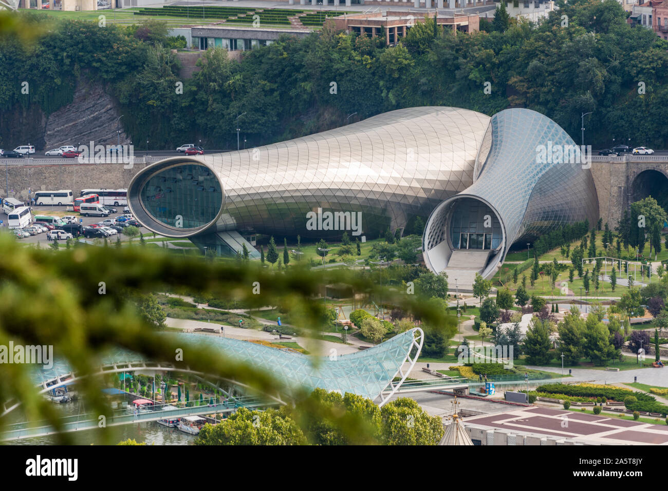 Studio Fuksas, modernité de l'acier et de l'exposition concert hall studio à Tbilissi, Géorgie Banque D'Images