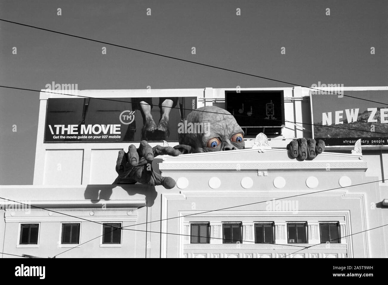 Gollum au-dessus d'un cinéma, Wellington, Île du Nord, Nouvelle-Zélande Banque D'Images