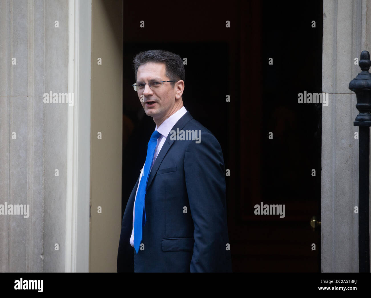 Steve Baker, président du groupe de recherche européen, arrive au 10 Downing Street pour une réunion. Banque D'Images