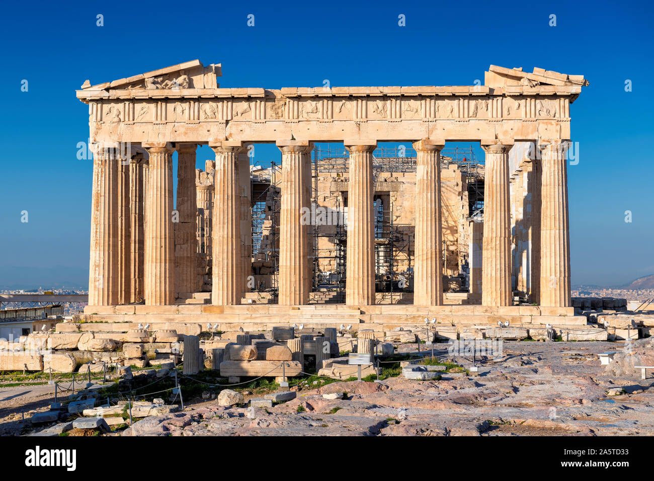 Temple du Parthénon dans Acropole, Athènes, Grèce. Banque D'Images