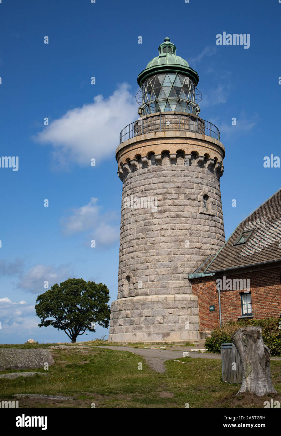 Leuchtturm hammeren fyr sur bornholm Banque D'Images