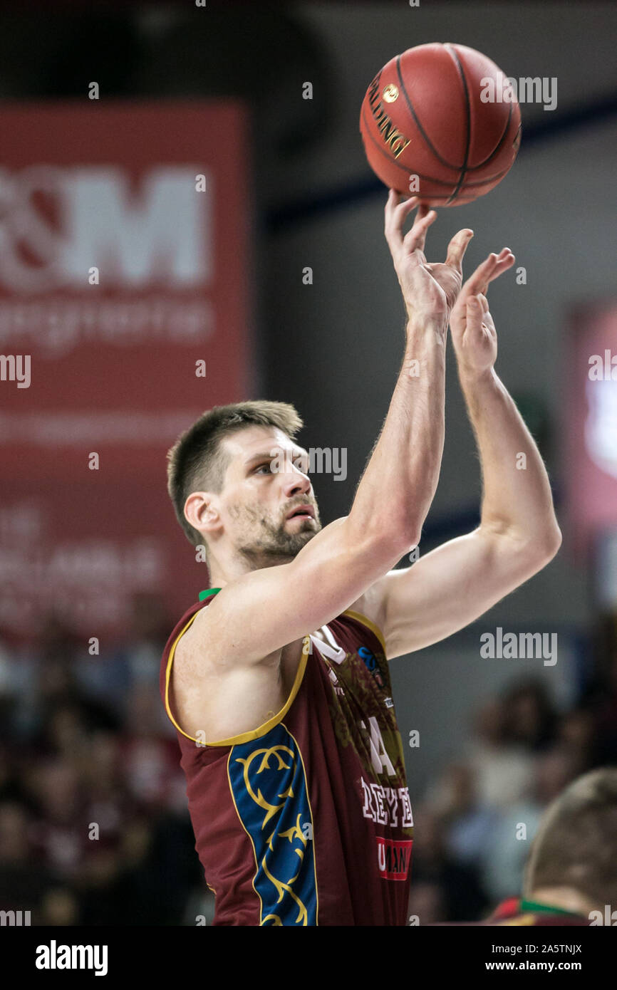 Venezia, Italie, 22 octobre 2019, gasper vidmar (umana venezia reyer) lors de jet franc pendant Umana Venezia Reyer vs Limoges CSP - Basket-ball Championnat EuroCup - Crédit : LPS/Alfio Guarise/Alamy Live News Banque D'Images