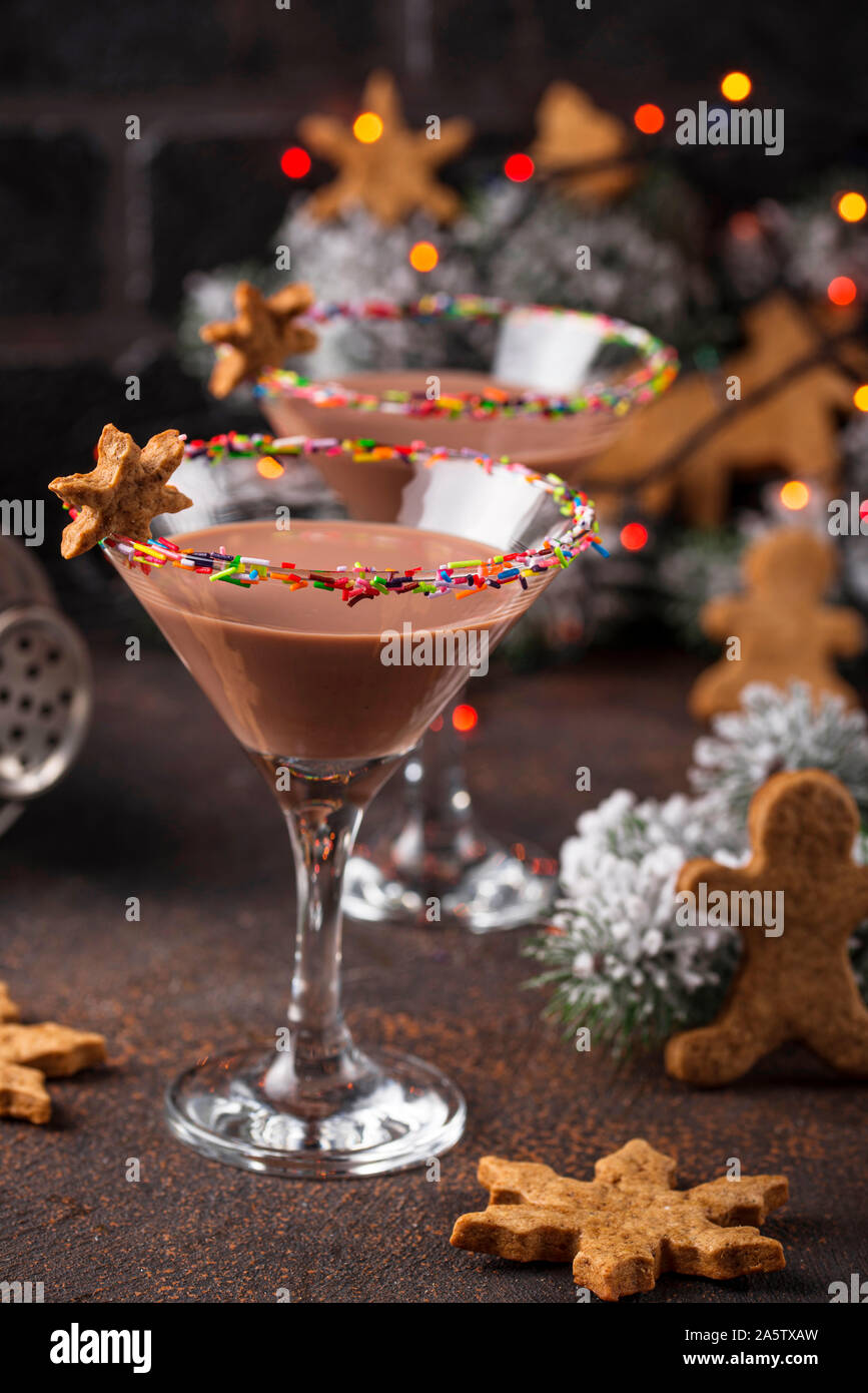 Biscuits au sucre martini avec rim sprinkles Banque D'Images