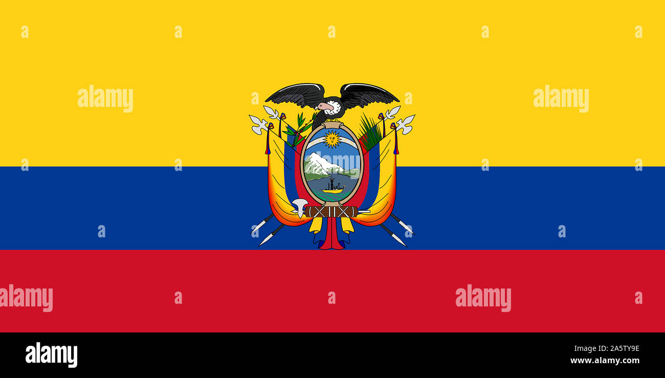 Nationalfahne, Flagge von Equateur, Südamerika Banque D'Images