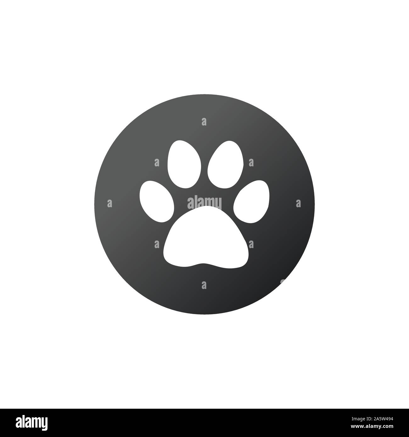 Paw print en cercle, empreinte animale, pat icône. Stock Vector illustration isolé sur fond blanc. Illustration de Vecteur