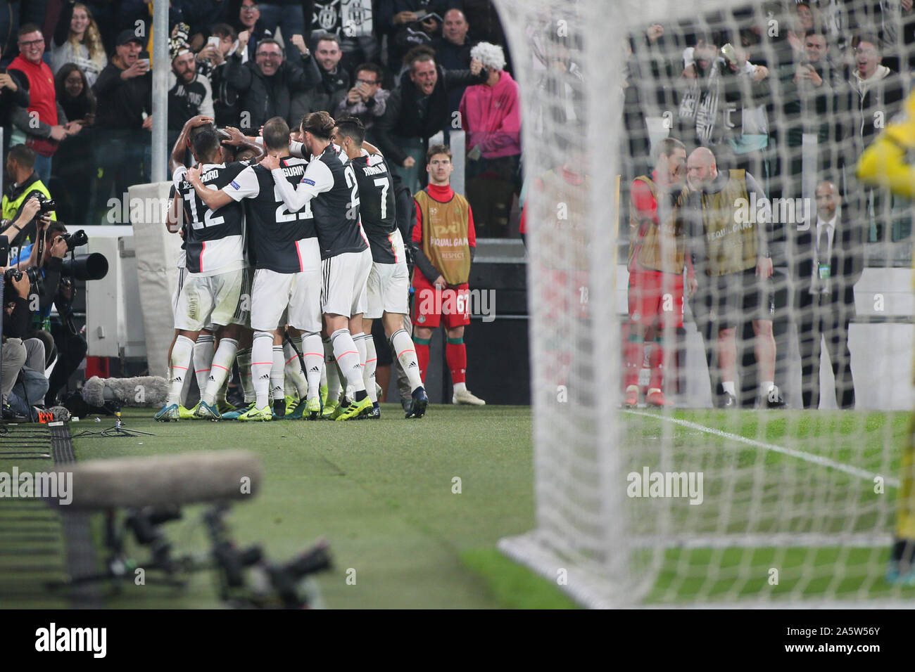 Torino, Italie. 22 octobre, 2019 le bonheur. juventusduring Juventus vs Lokomotiv Moskva, les hommes de la Ligue des Champions de football Championship à Turin, Italie, 22 octobre 2019 - LPS/crédit : Claudio Claudio Benedetto Benedetto/fil LPS/ZUMA/Alamy Live News Banque D'Images