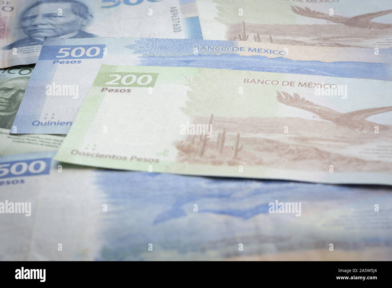 Pesos mexicains nouveau twoo cent cinq cents projets Banque D'Images