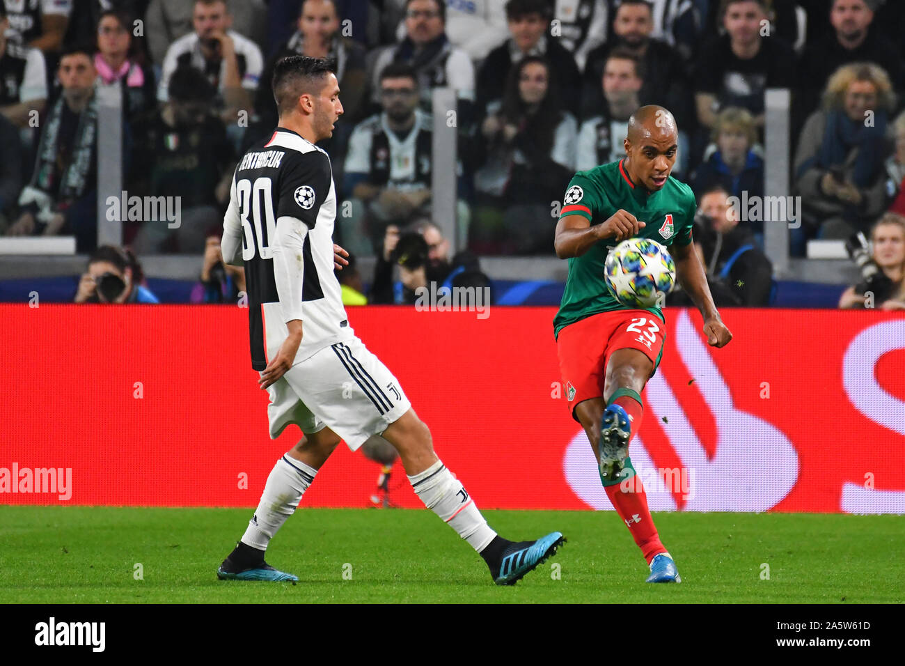 João Mário (Lokomotiv Moscou) au cours de la Ligue des Champions, match de football entre la Juventus FC Lokomotiv Moscou et de Allianz Stadium sur Octobre 22, 2019 à Turin, Italie. Banque D'Images