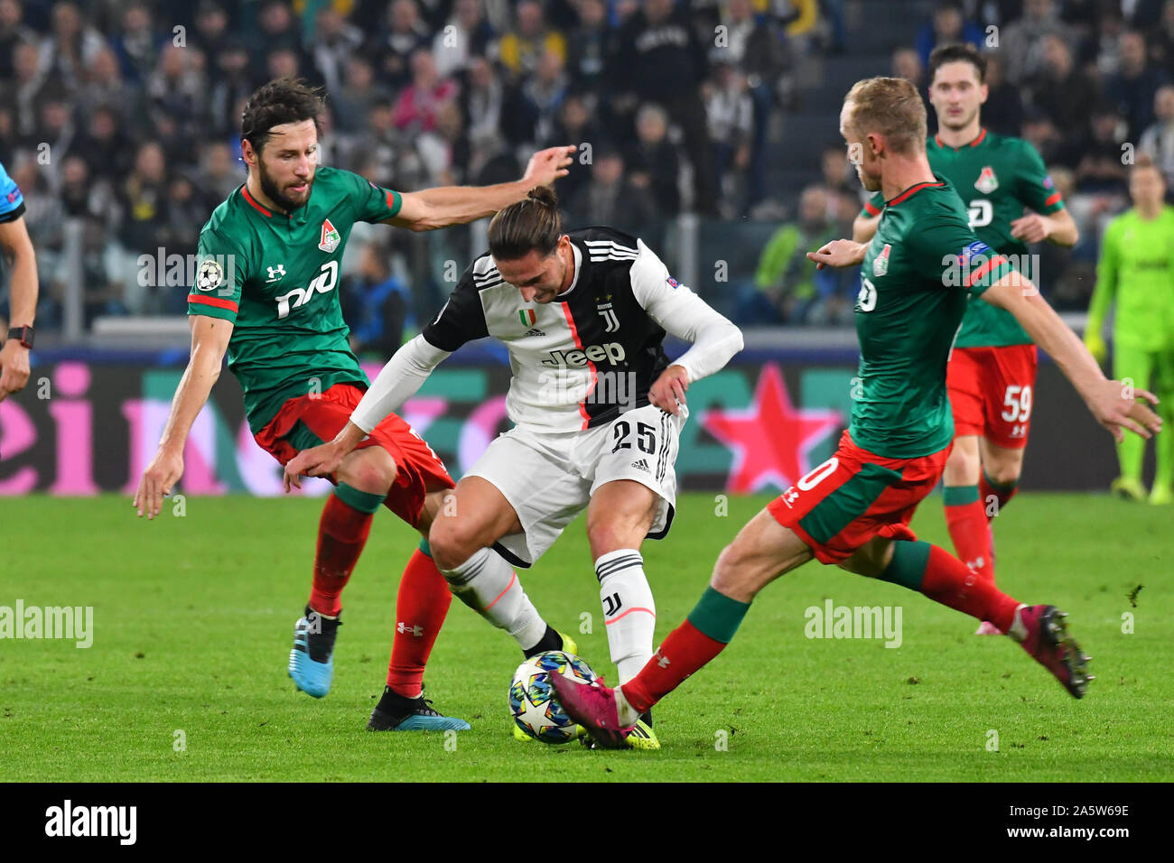 Andrien Rabiot (Juventus) lors de la Ligue des Champions, match de football entre la Juventus FC Lokomotiv Moscou et de Allianz Stadium sur Octobre 22, 2019 à Turin, Italie. Banque D'Images