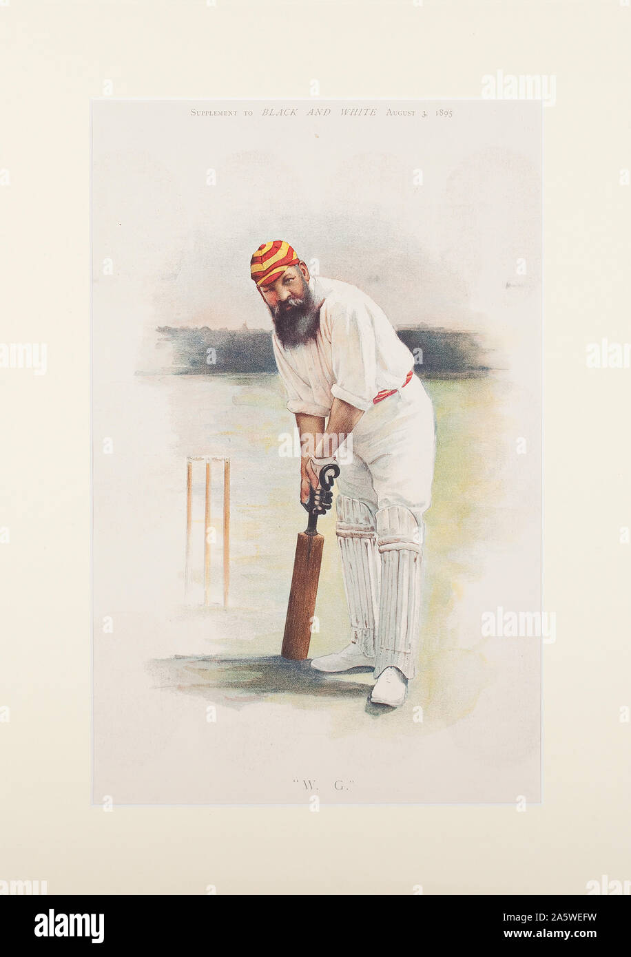 Dr WG Grace (William Gilbert Grace) Gloucestershire,London County et de l'Angleterre. Supplément à 3,1895 Août NOIR ET BLANC Banque D'Images