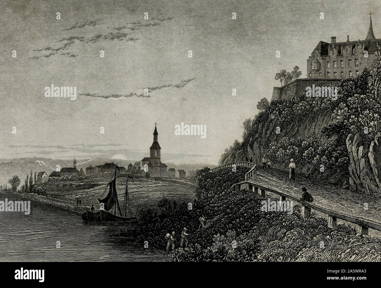 Remagen et St Apollinarisberg, Allemagne, vers 1832 Banque D'Images