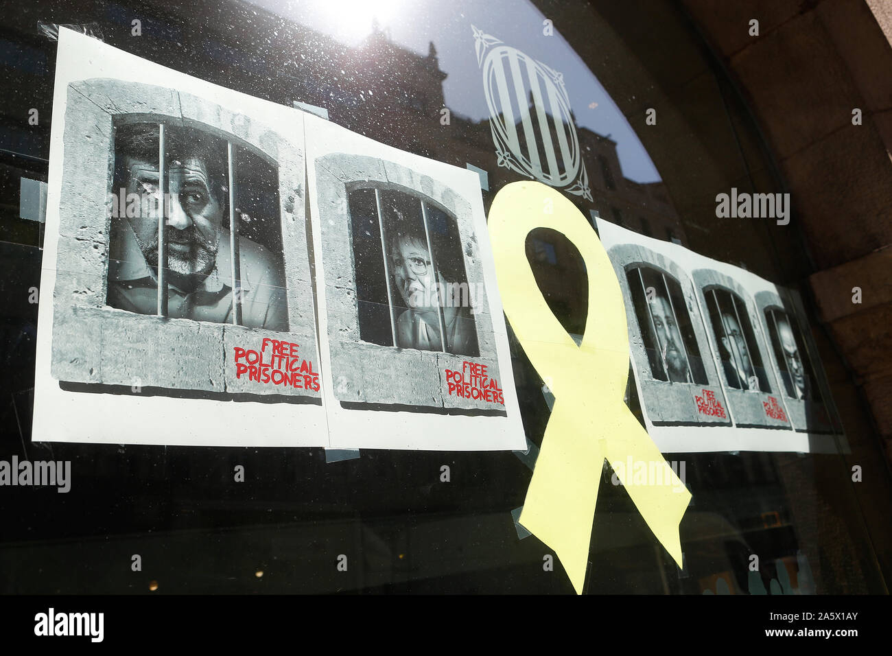 Manifestations pour l'indépendance de la Catalogne à Barcelone Banque D'Images