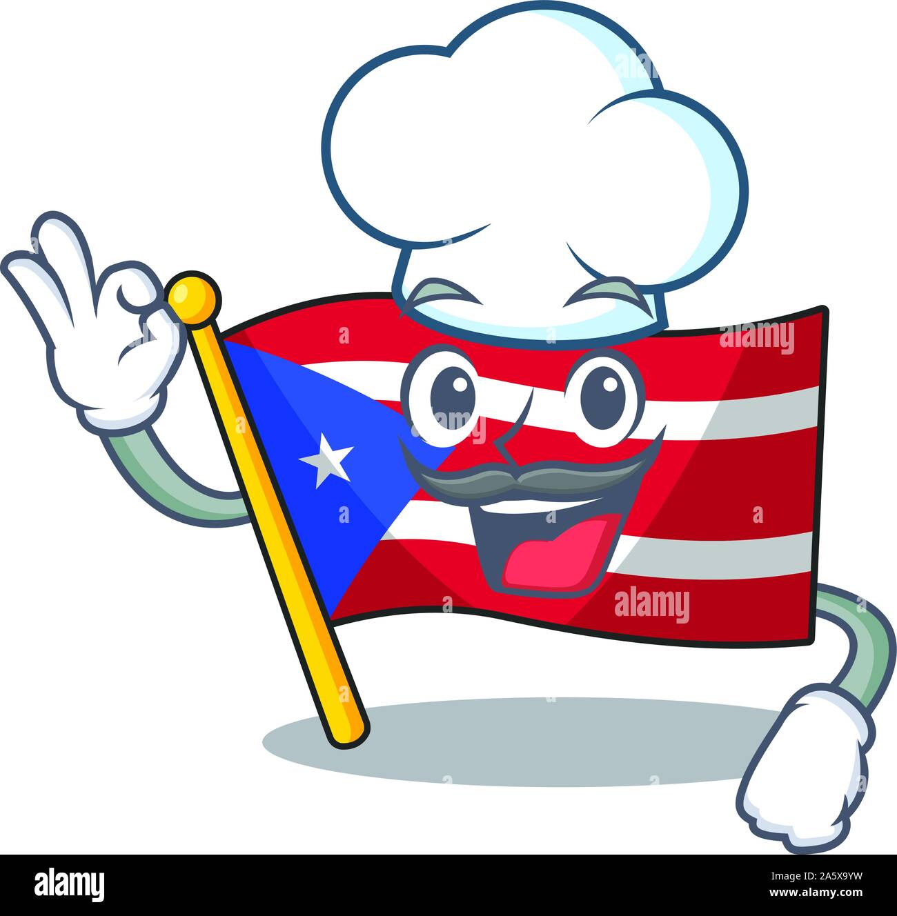 Chef d'un drapeau Porto Rico avec le caractère Illustration de Vecteur