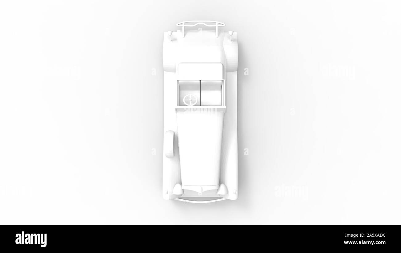 Le rendu 3D d'une voiture vintage roadster isolé en fond blanc Banque D'Images
