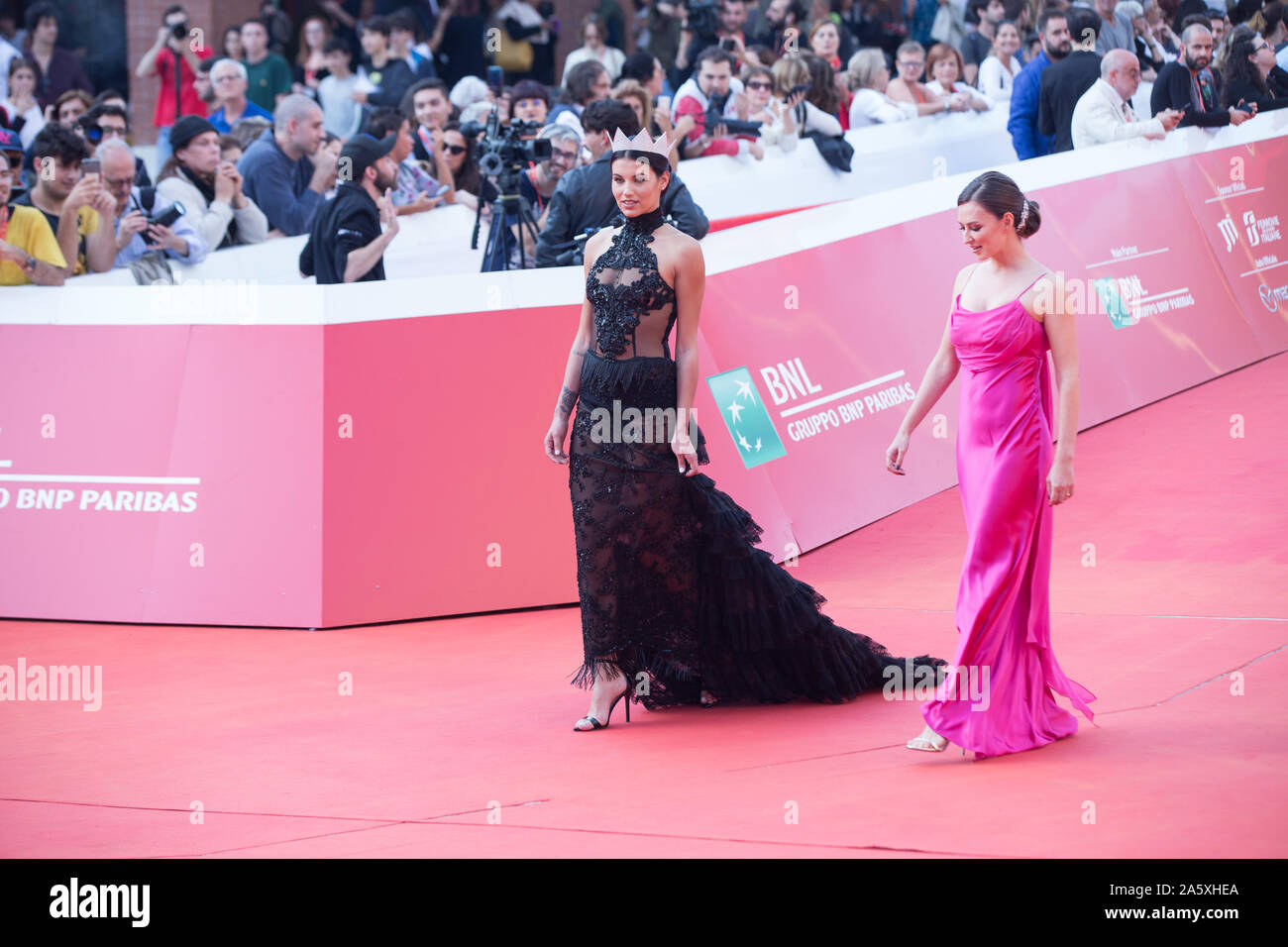 Roma, Italie. 22 octobre, 2019. Tapis rouge avec le modèle italien Carolina Stramare, gagnante de Miss Italia 2019, le sixième jour du Festival du Film de Rome à l'Auditorium Parco della Musica. (Photo de Matteo Nardone/Pacific Press) Credit : Pacific Press Agency/Alamy Live News Banque D'Images