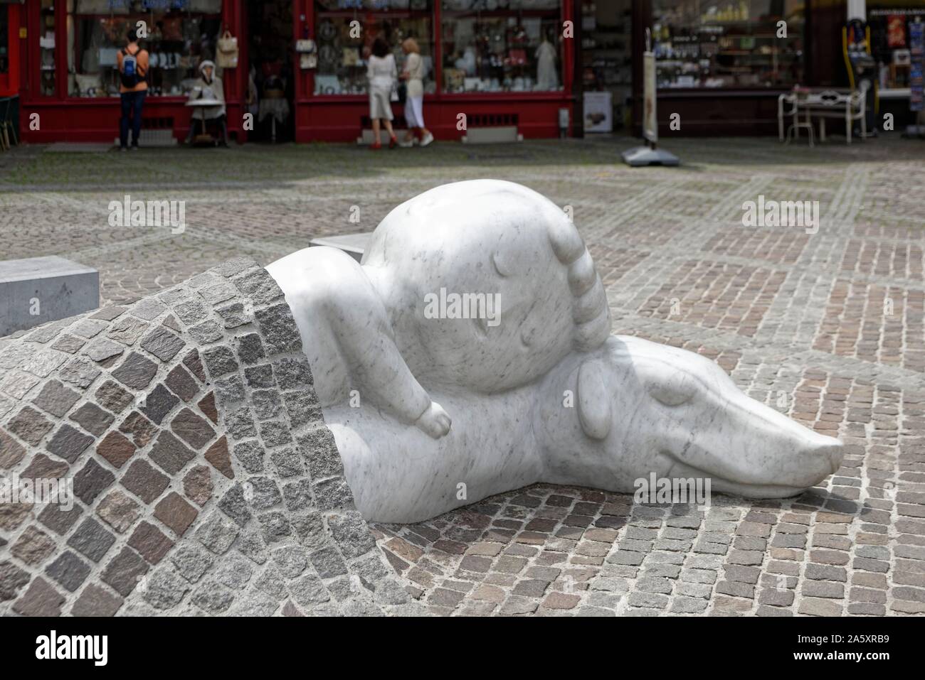 Handschoenmarkt, Nello et Patrache statue, Anvers, Vlaanderen, Belgique Banque D'Images