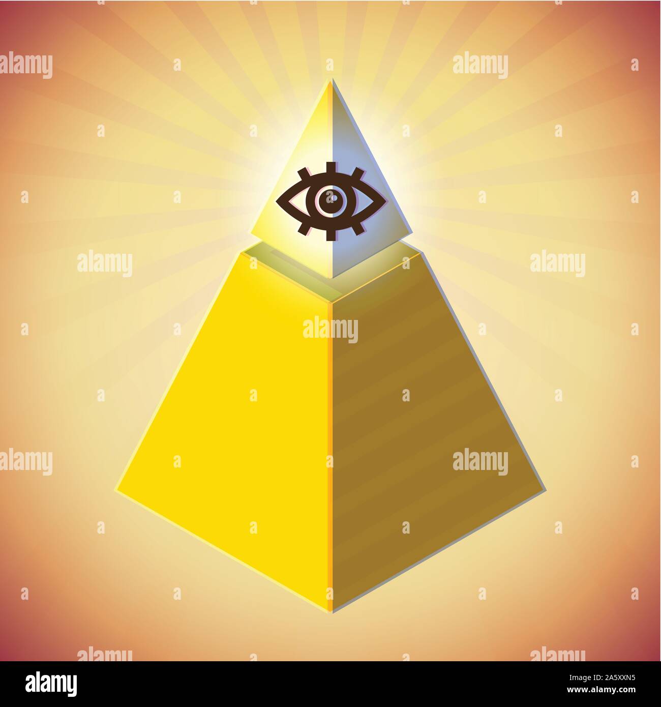 Retro poster with all seeing eye et pyramid Illustration de Vecteur