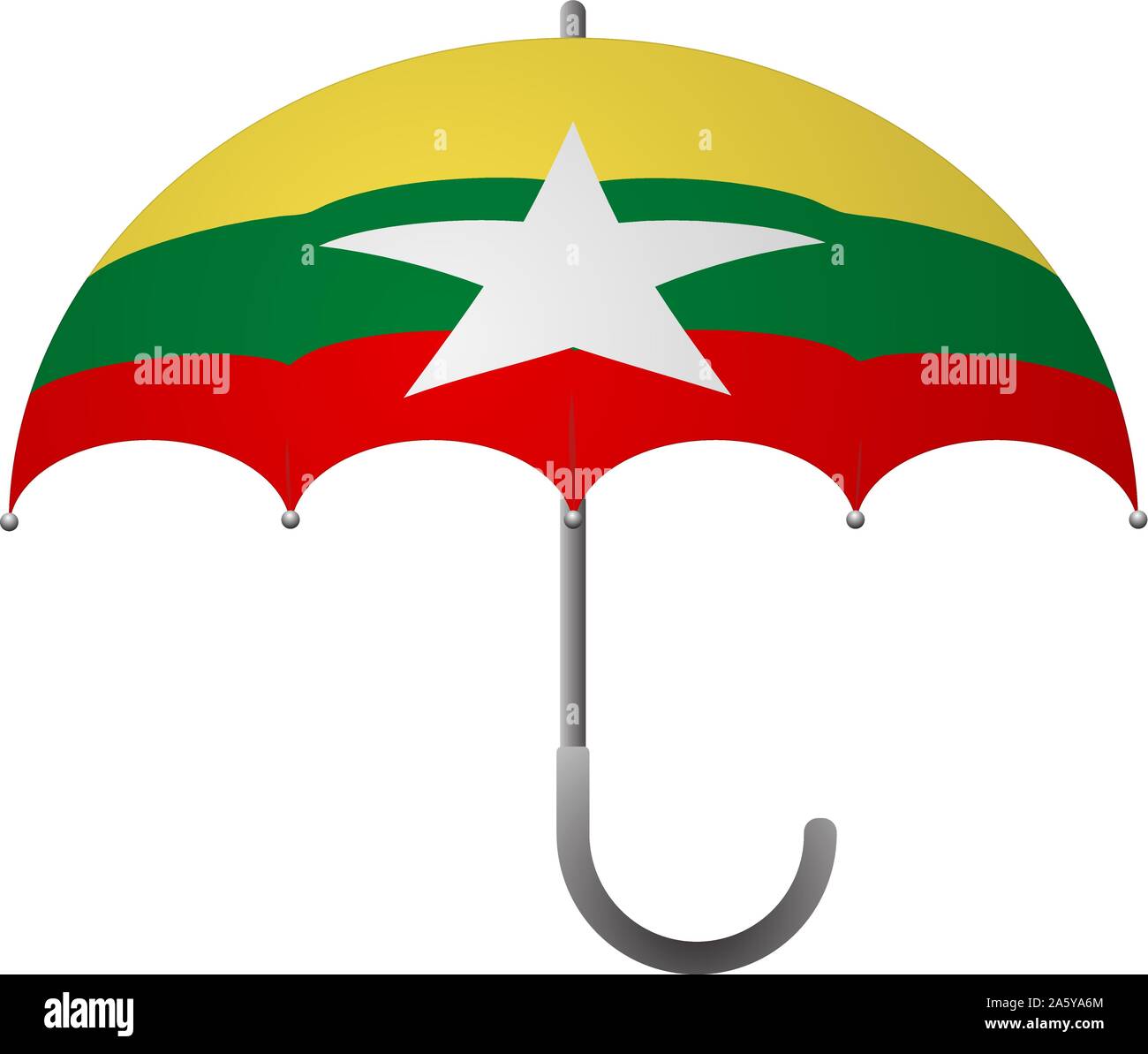 Parapluie drapeau du Myanmar. Concept de sécurité sociale. Drapeau national du Myanmar vector illustration Illustration de Vecteur