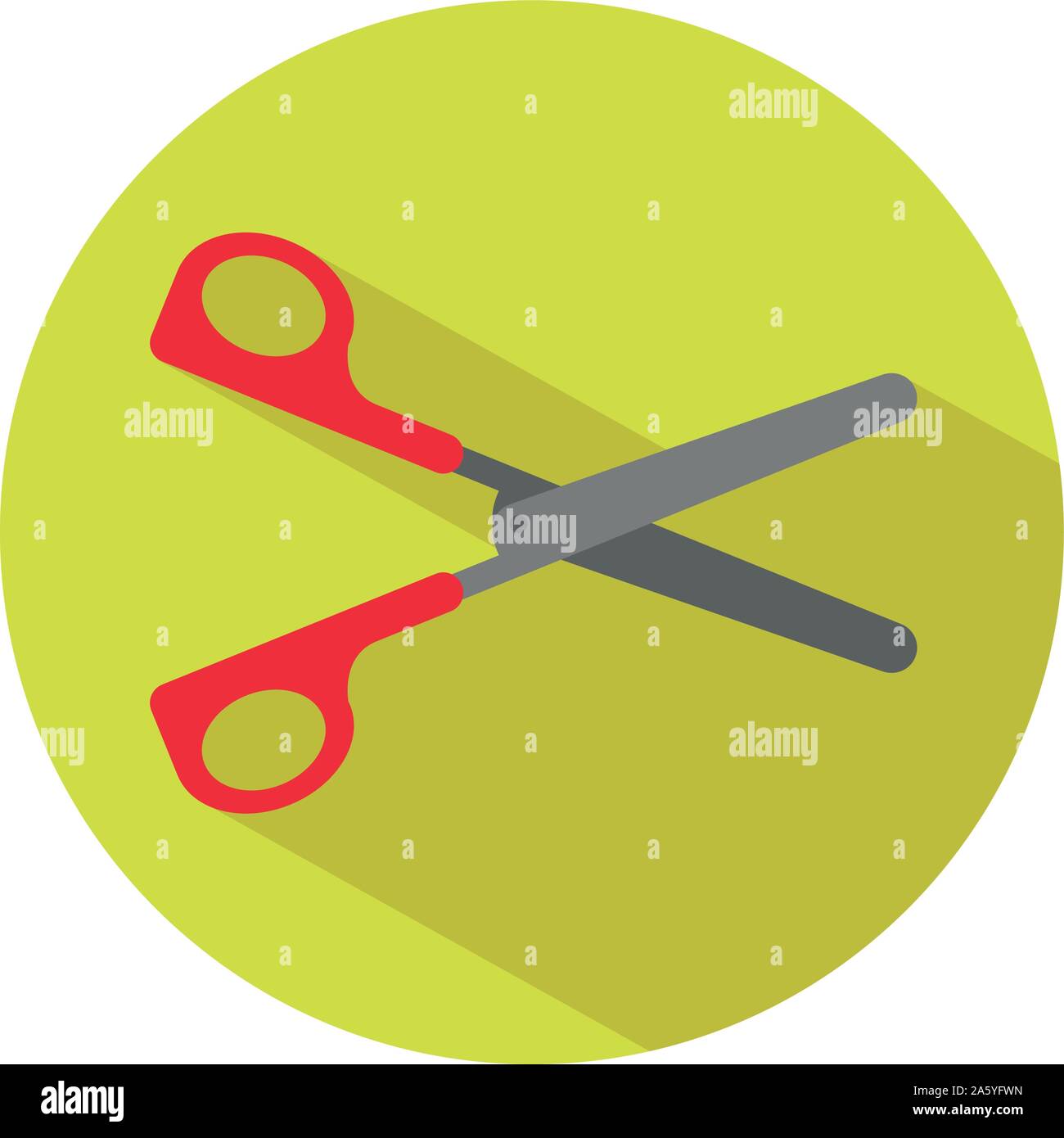 Icône d'un pair de ciseaux dans télévision style. Vector illustration. Concept de l'école. Illustration de Vecteur