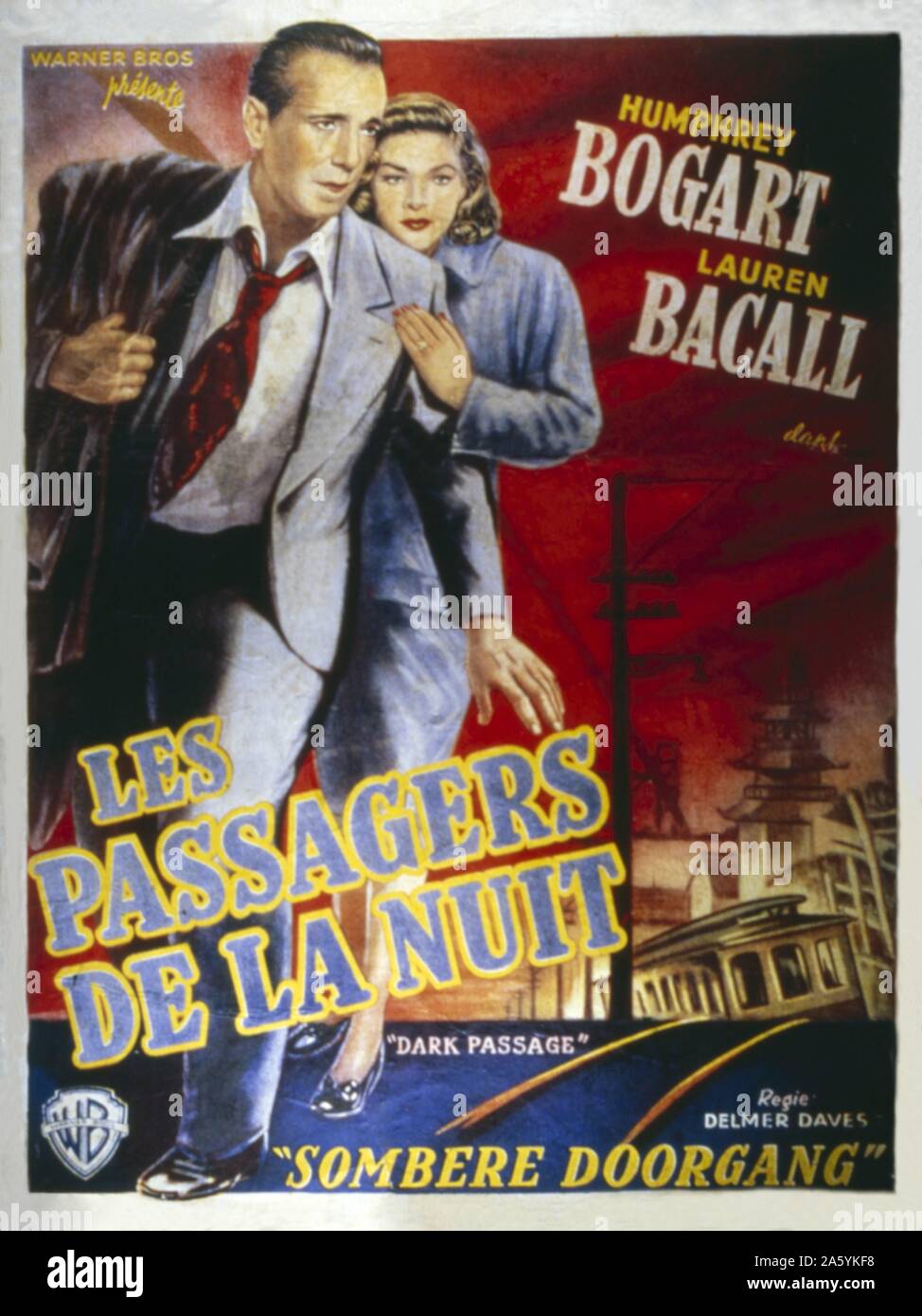 Dark Passage Année : 1947 USA Réalisation : Delmer Daves Humphrey Bogart, Lauren Bacall Poster (Belgique) Banque D'Images