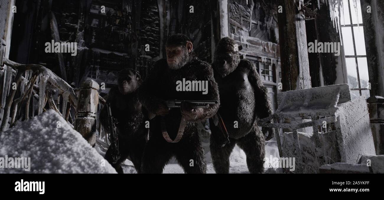 La guerre pour la Planète des Singes Année : 2017 USA Réalisateur : Matt Reeves Andy Serkis, Michael Adamthwaite Banque D'Images