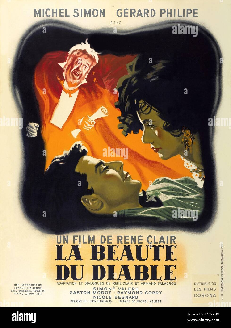 La Beauté Du Diable La Beauté du Diable Année : 1950 France / Italie Réalisation : René Clair  Gérard Philipe, Michel Simon Poster (Fr Photo Stock - Alamy
