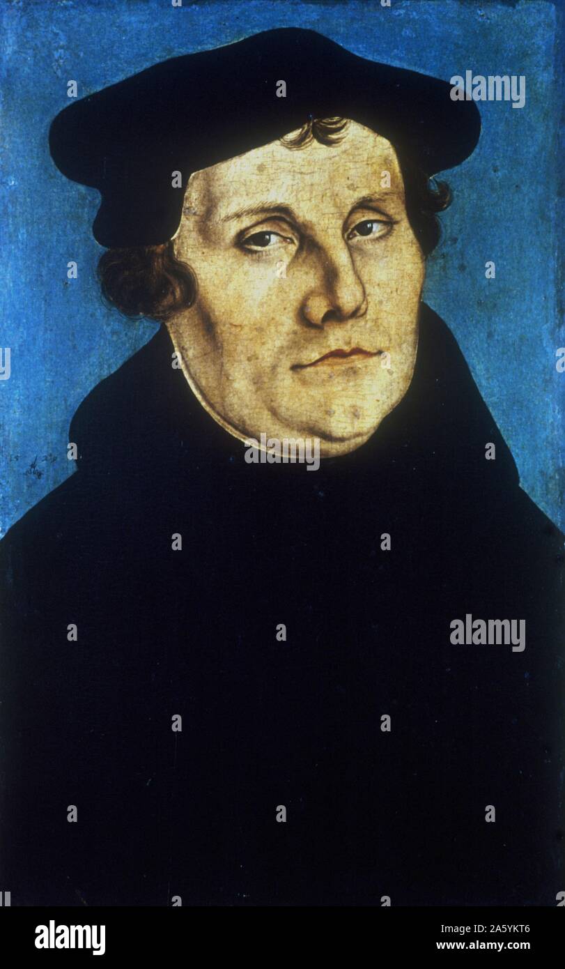 Lucas Cranach le Vieux Portrait de l'école allemande de Martin Luther 1529 Huile sur panneau de bois (36,5 x 23 cm), Florence, Galerie des Offices Banque D'Images