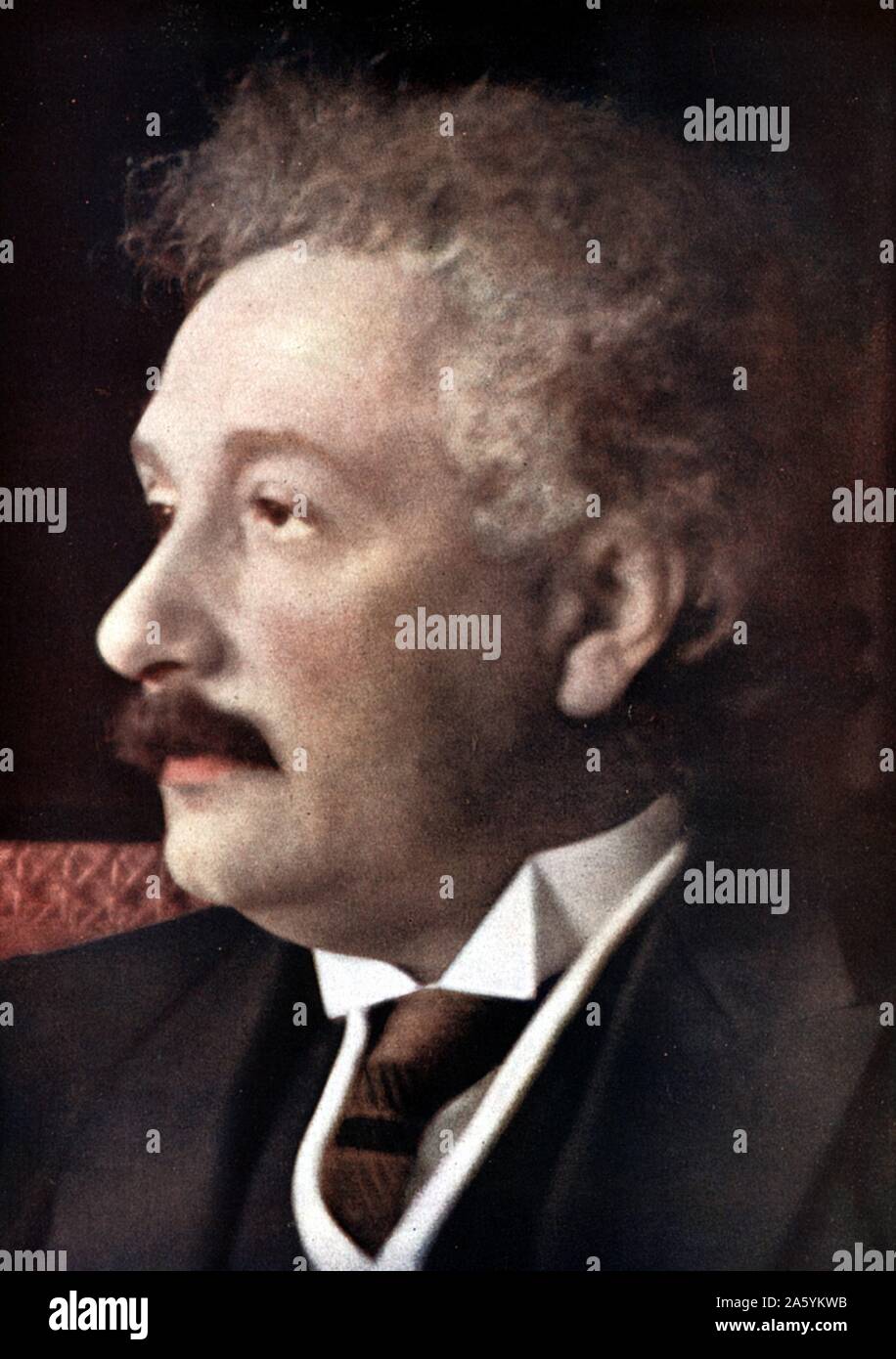 Albert Einstein (1879-1955) mathématicien américain-alémaniques et physicien. Photographie teinté c1925 Banque D'Images