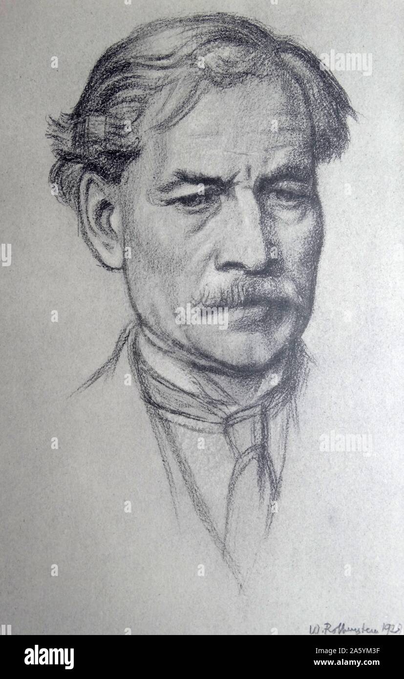 Portrait du très honorable J. Ramsay MacDonald par Sir William Rothenstein. Rothenstein (1872-1945) était un peintre, graveur et dessinateur. Banque D'Images