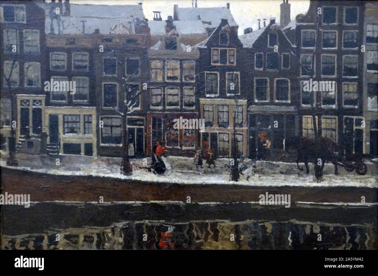 Jonction avec Lauriergracht, Amsterdam par George Hendrik Breitner (1857-1923) était un peintre et photographe. Une figure importante de l'Impressionnisme d'Amsterdam, il est noté en particulier pour ses peintures de scènes de rue et des ports dans un style réaliste. Banque D'Images