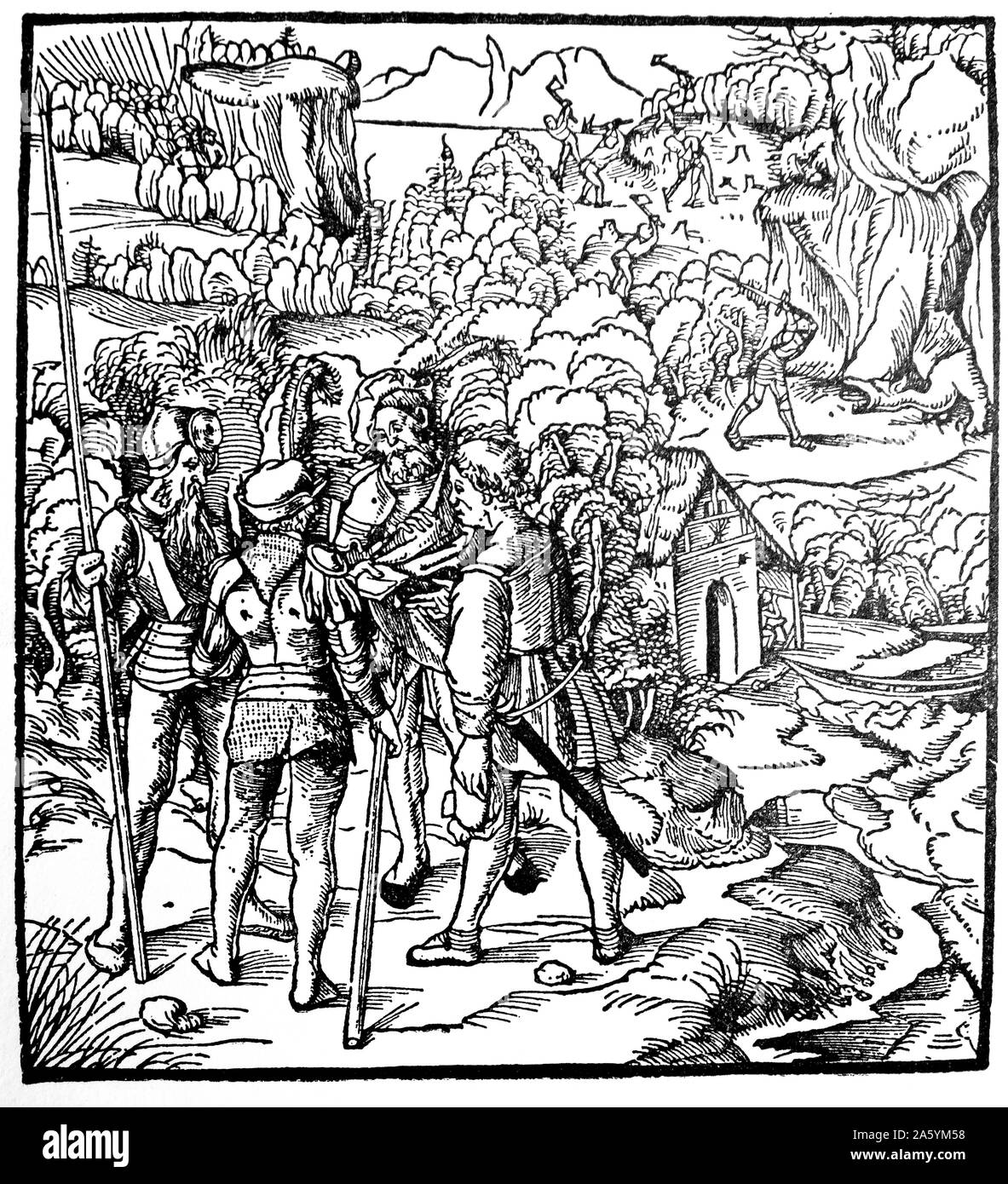 Création de la Confédération suisse est traditionnellement en 1291 est représenté dans une gravure de 1493 Banque D'Images