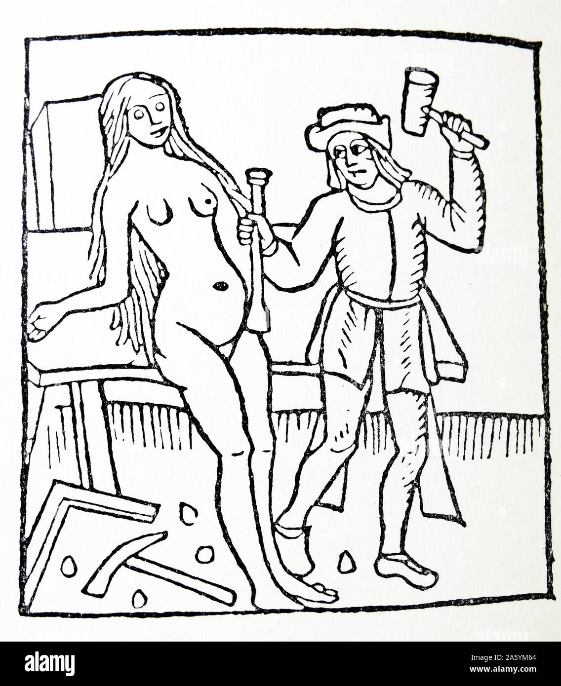 Roman de la rose ; 1503 Gravure sur bois par antoine Verard, Paris 1500 Banque D'Images