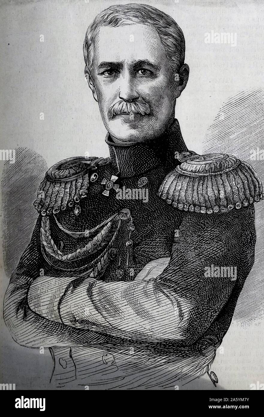 Prince Mentschikoff avait quitté Sébastopol à être gardée par seize mille hommes, les trois quarts étaient des marins, certains d'entre eux qu'avec l'embarquement de piques. Banque D'Images