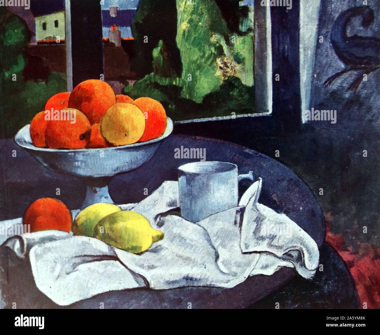 La peinture intitulée "La vie avec des fruits, Bretagne'. Par Eugène Henri Paul Gauguin (1848-1903) artiste postimpressionniste français. Datée 1893 Banque D'Images