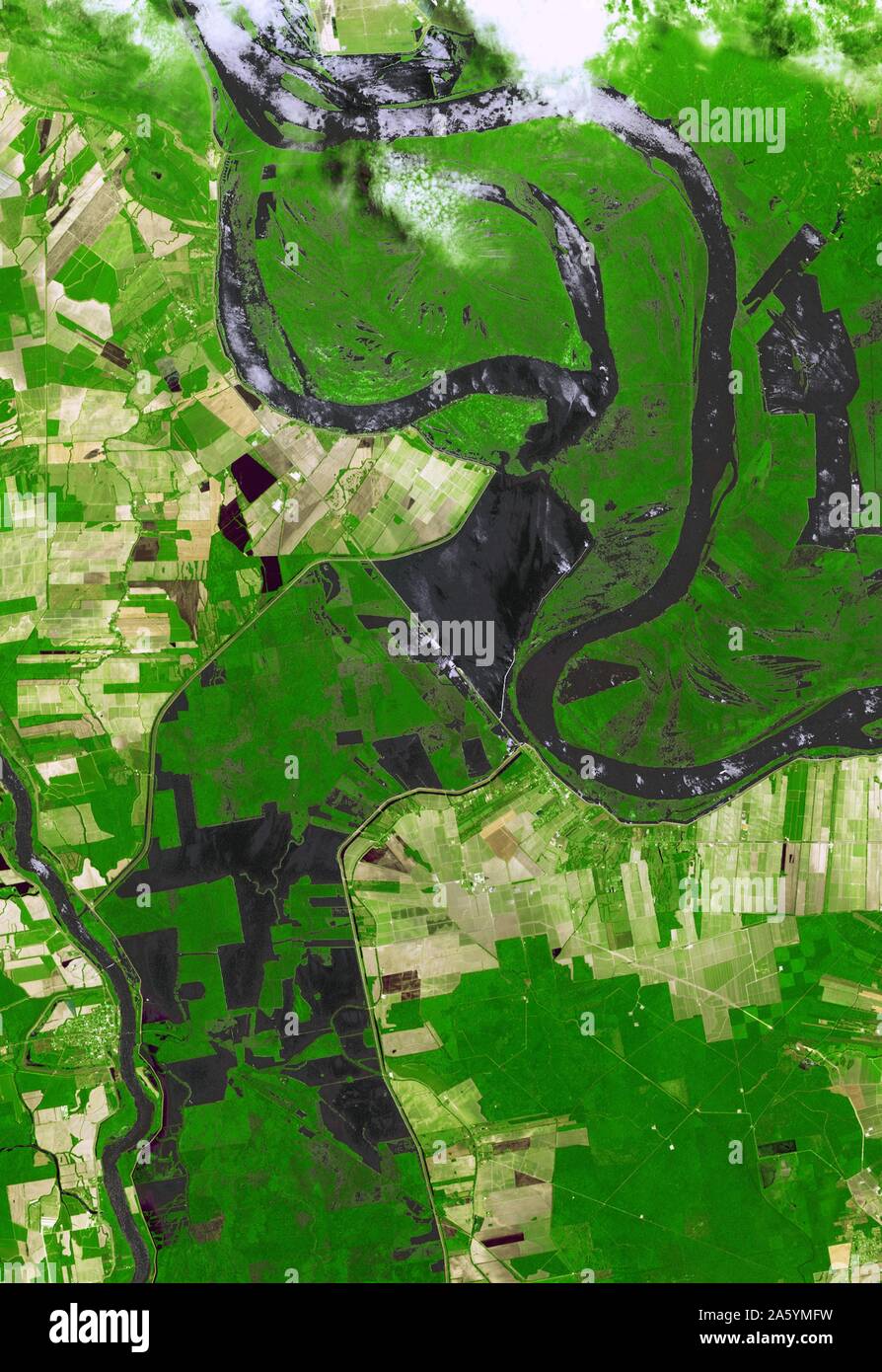 Le déversoir Morganza, une structure de contrôle des inondations le long de la rive ouest du Mississippi en Louisiane. Le 18 mai 2011. Banque D'Images