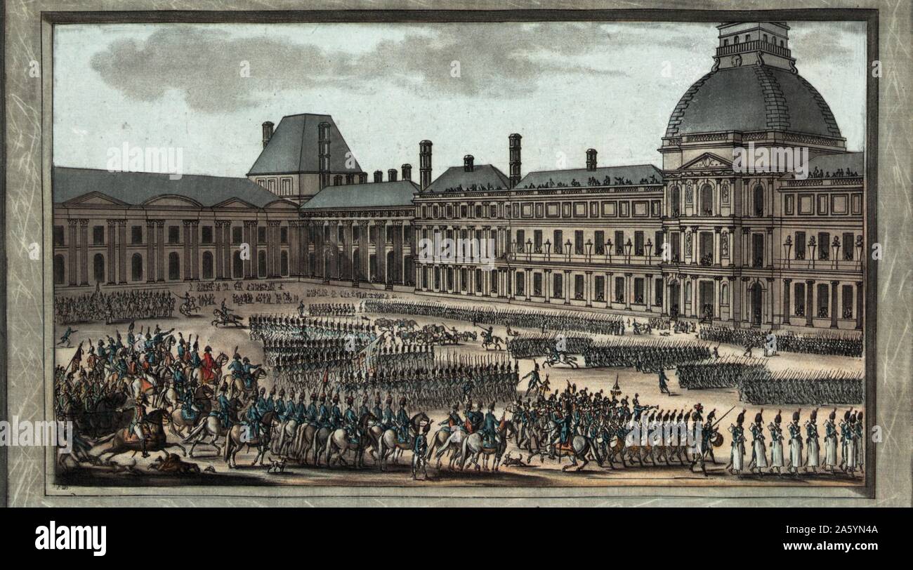 Revue des troupes napoléoniennes représentant 1810 Banque D'Images