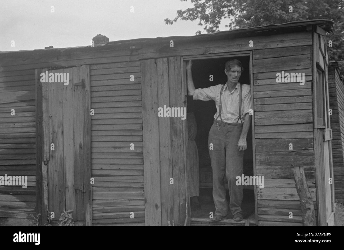 Habitants de Circleville's "Hooverville", centre de l'Ohio. L'été 1938. Banque D'Images