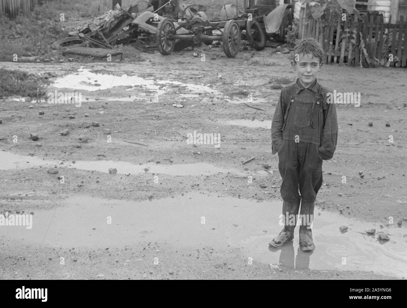 En l'Habitant de Circleville's "Hooverville", centre de l'Ohio. L'été 1938. Banque D'Images