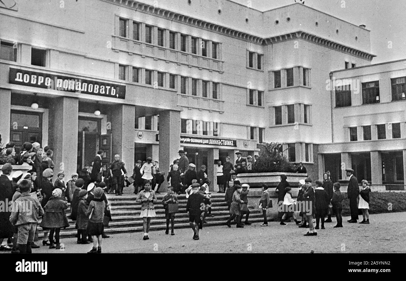 Moscou, URSS (Union des Républiques socialistes soviétiques). A l'école primaire entre 1930 et 1940 Banque D'Images