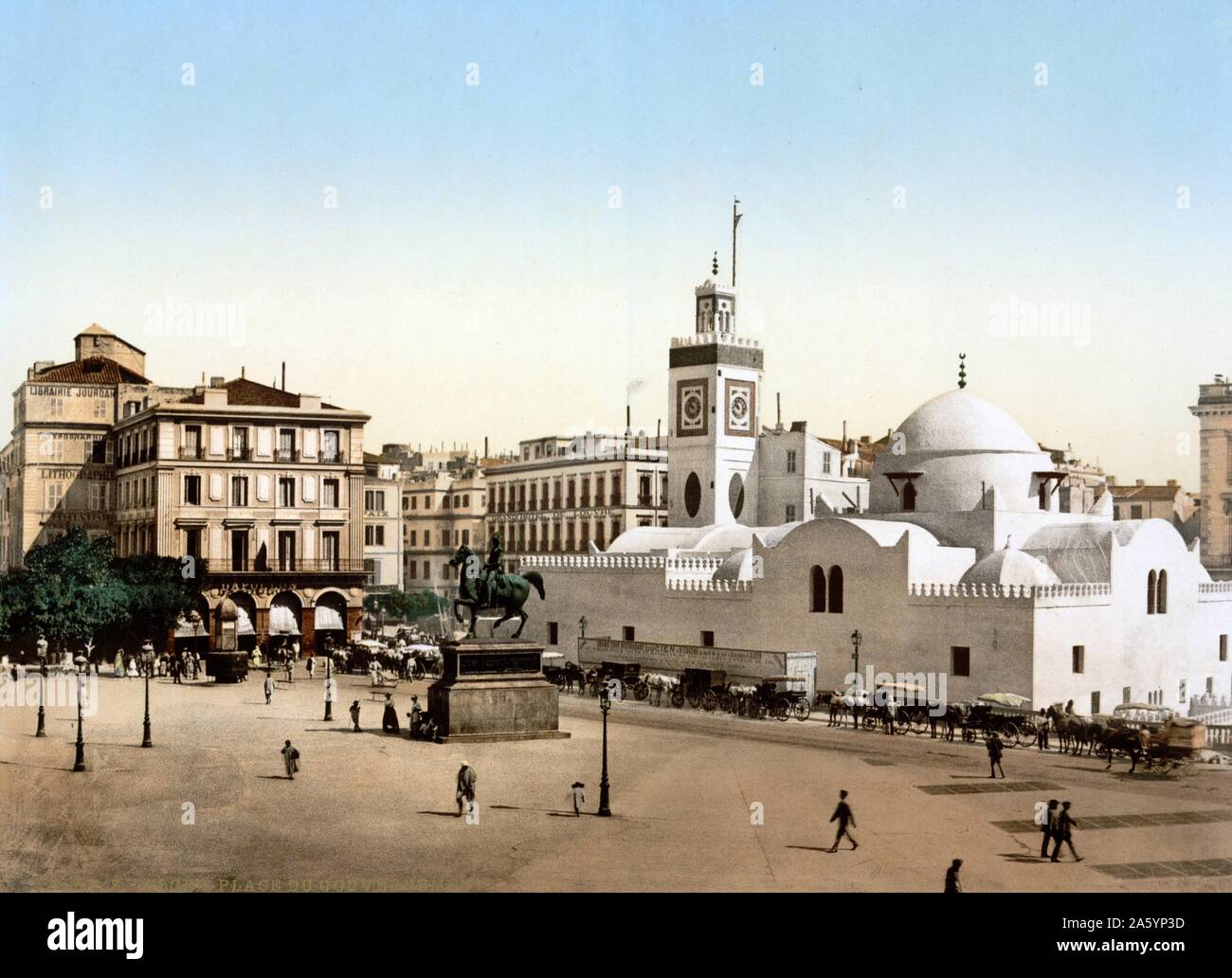 Government place, Alger, Algérie, 1899. Banque D'Images