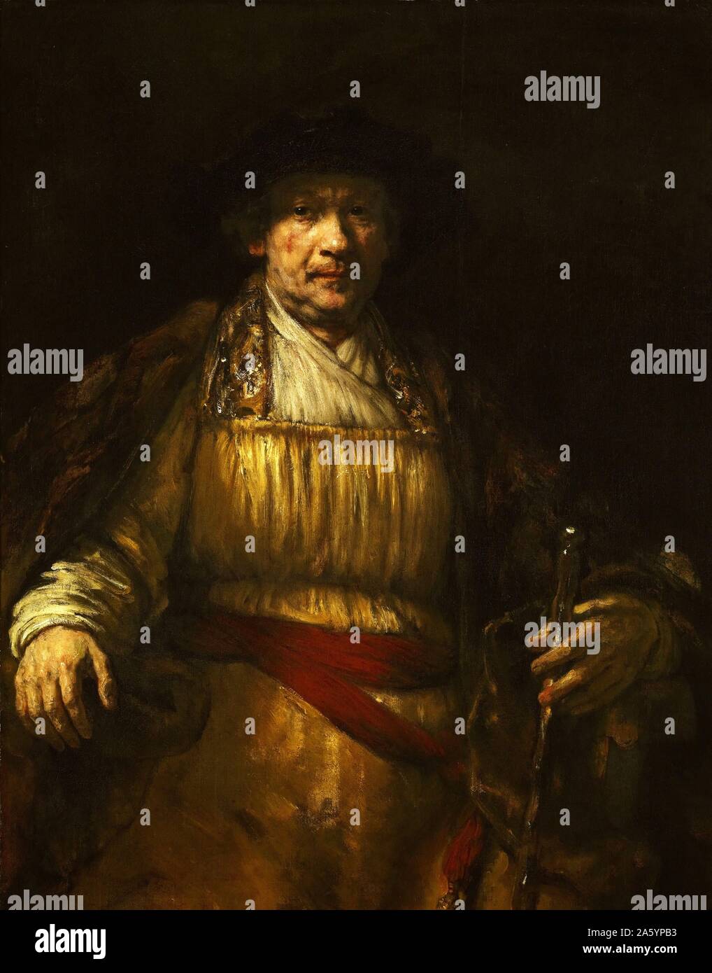 Rembrandt Harmenszoon van Rijn's painting intitulée "Portrait". Rembrandt (1606-1669) peintre et graveur néerlandais de l'âge d'or hollandais et baroque. Datée 1658 Banque D'Images