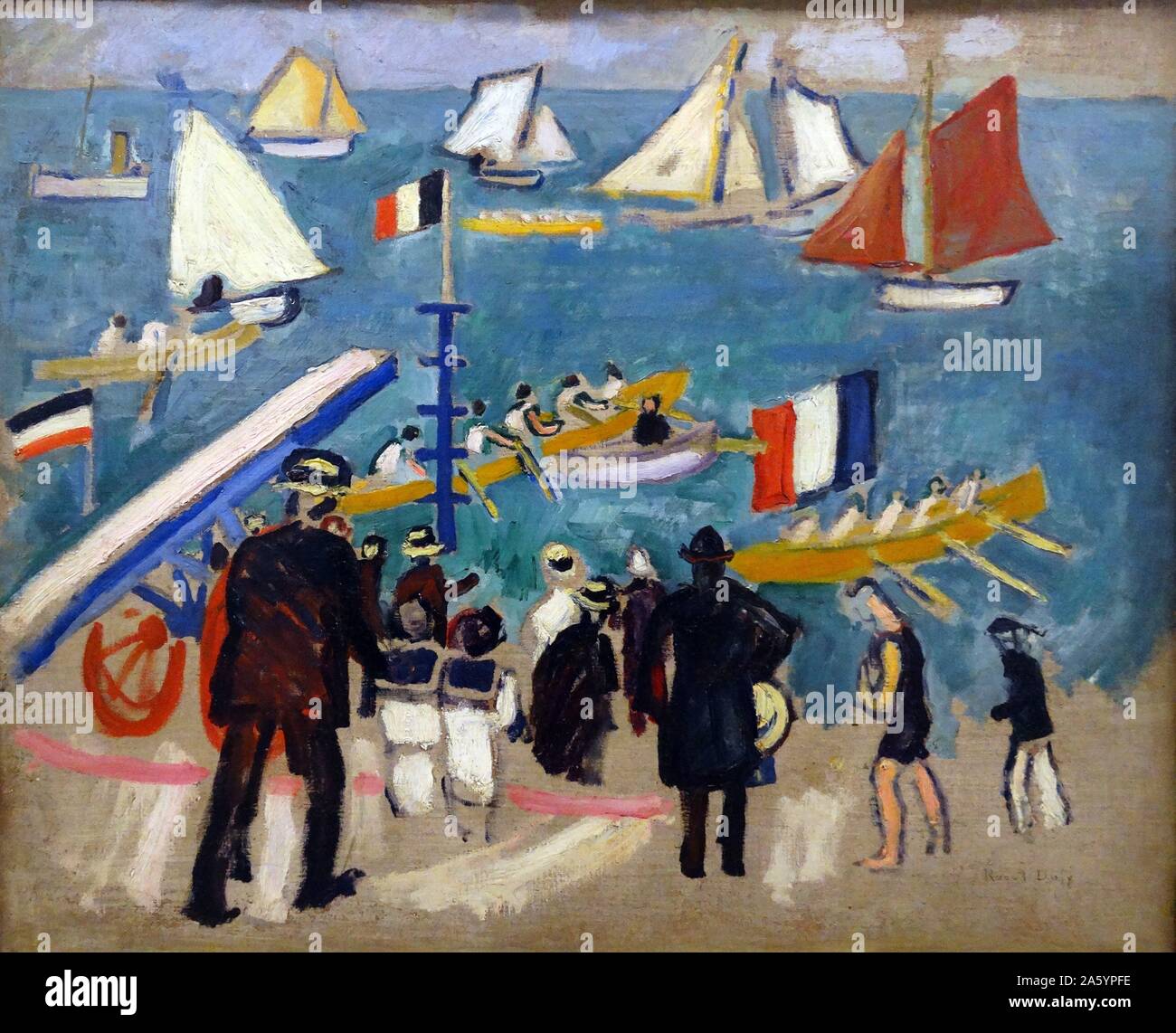 La peinture intitulée The Les Regates' par Raoul Dufy (1877-1953) peintre fauviste français. Datée 1908 Banque D'Images