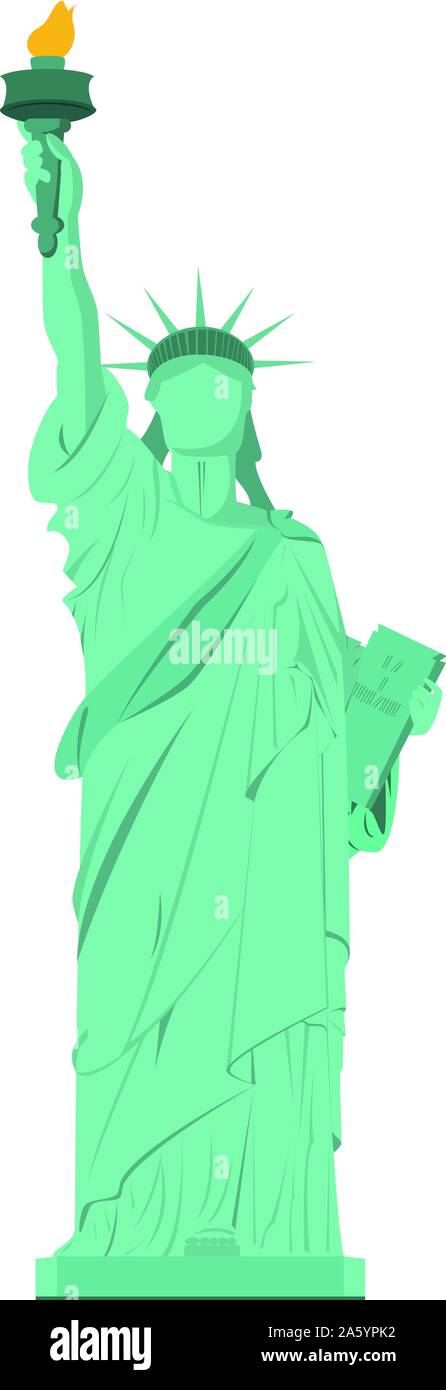 Statue de la liberté, New York, USA. Isolé sur fond blanc vector illustration. Illustration de Vecteur