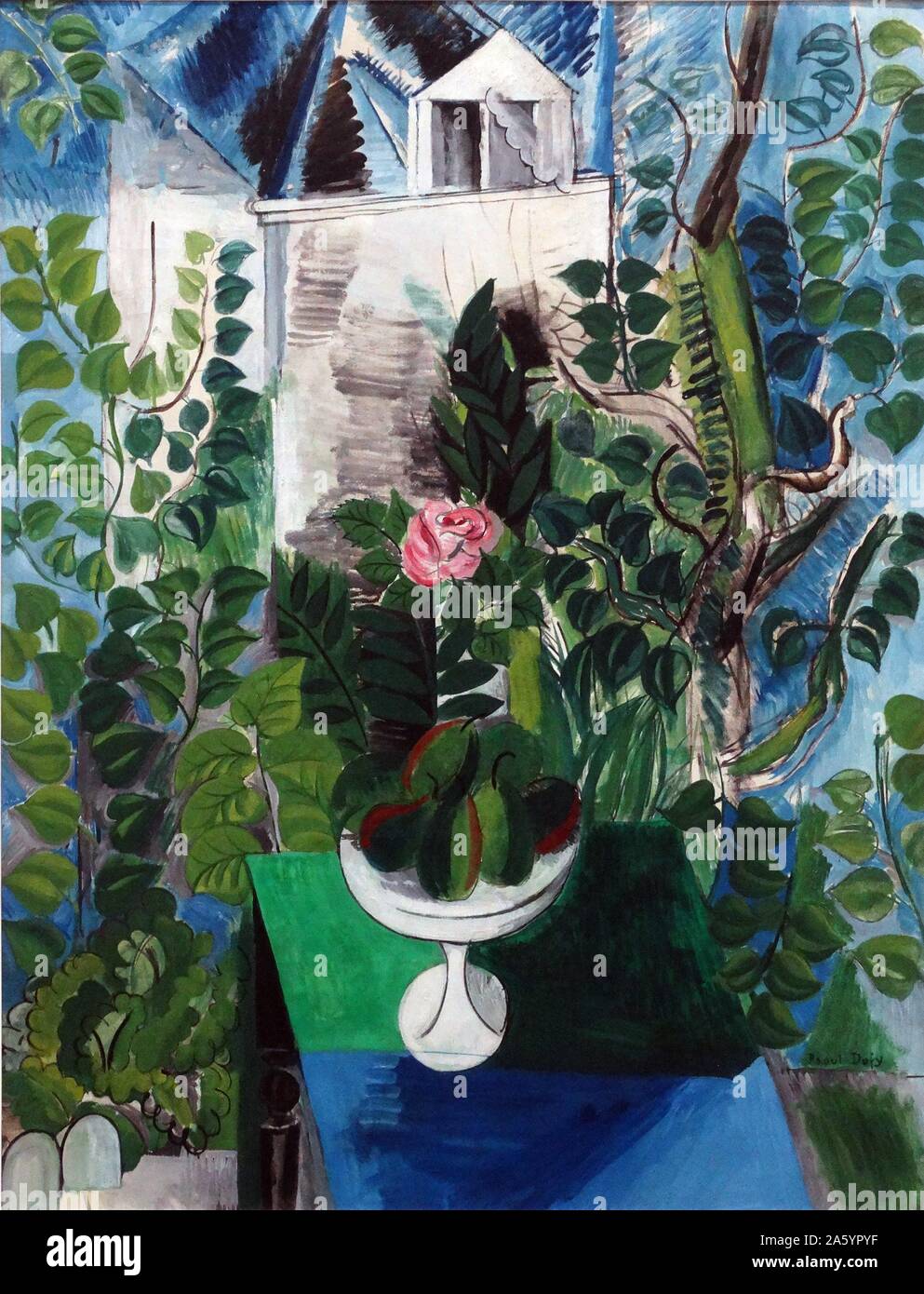Maison et jardin 1915 ; Huile sur toile par Raoul Dufy 1877 - 1953. Peintre fauviste français. Banque D'Images