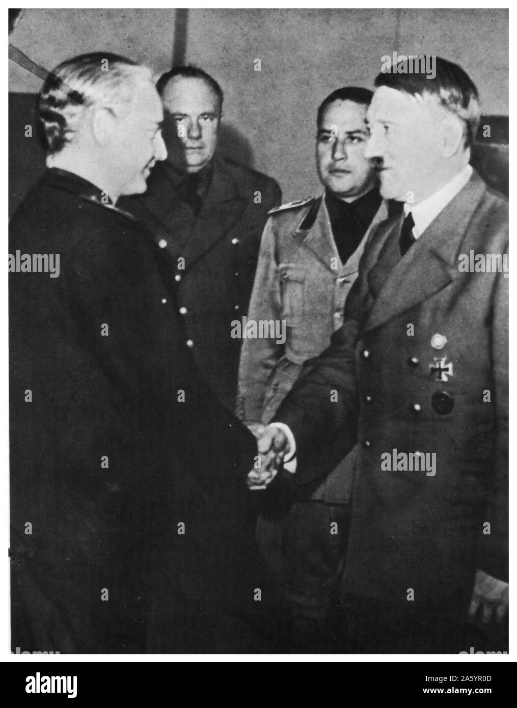 En octobre 1940, Serrano Suñer, le Ministre espagnol des affaires étrangères a rencontré le leader allemand, Adolf Hitler, dans le sud de la France (Hendaye) pour discuter de l'Espagne ayant participer à la Seconde Guerre mondiale Banque D'Images